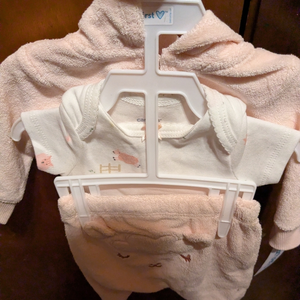 NWT Newborn Carter's My First Matching Set Pink Lamb DOB 4/2022